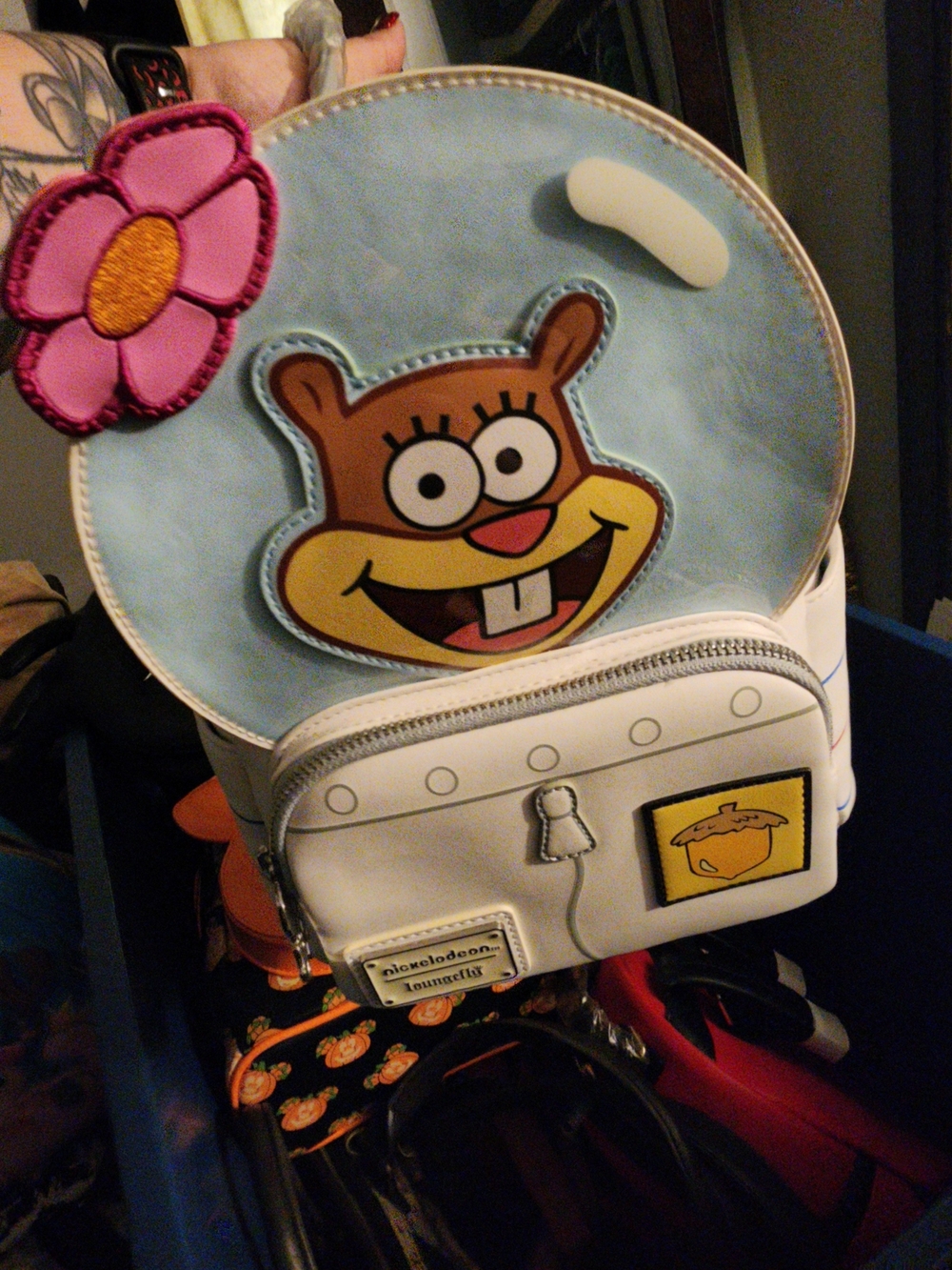 Nickelodeon Sandy Cheeks Round Backpack - Light Blue, White, Pink, Yellow